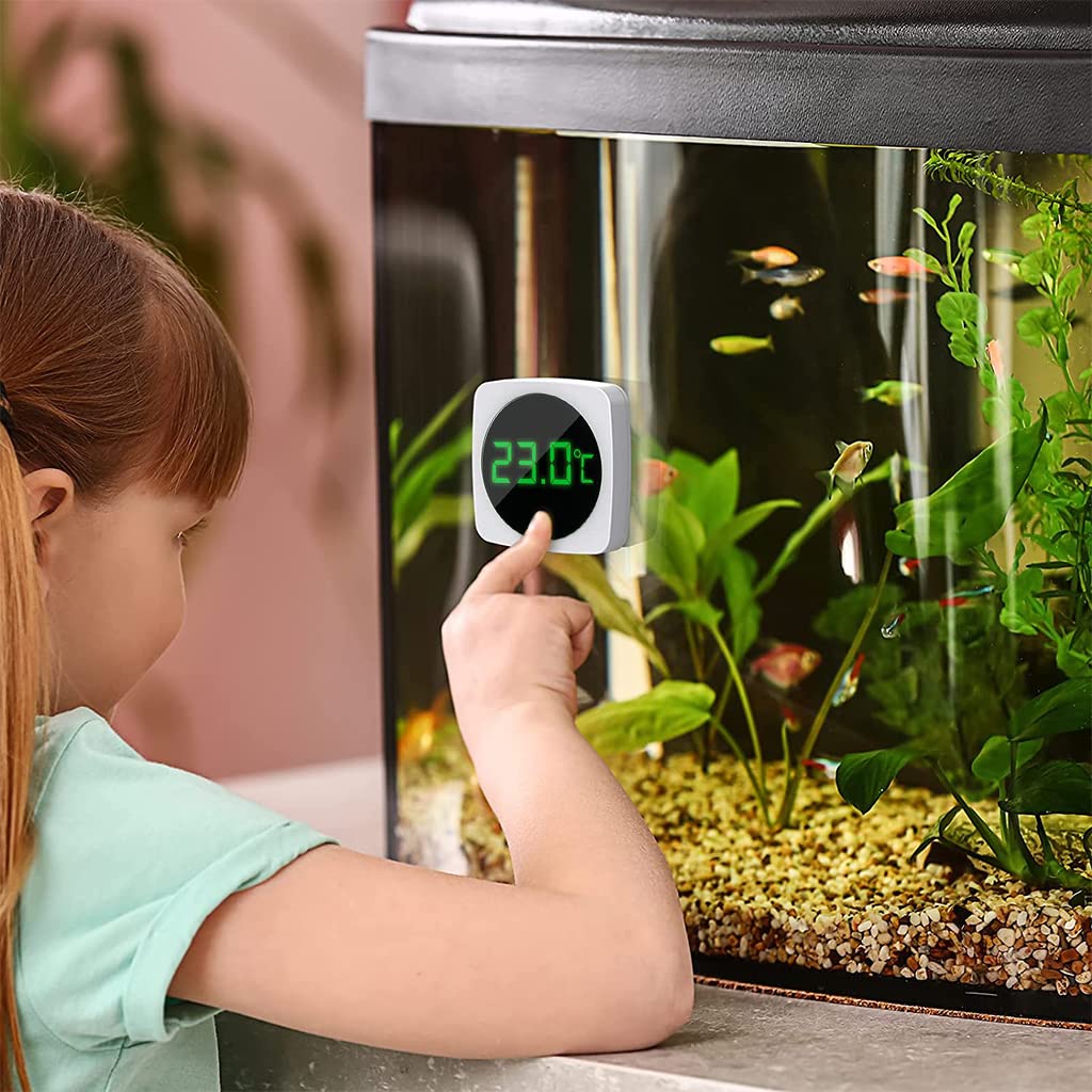 Qpets Wireless LED Aquarium Thermometer, Accurate Temperature Sensor Stick-on Thermometer for Aquariums, Real Time Temperature Sensing 5s Update Aquarium Thermometer for Aquariums, Terrarium Qpets Wireless LED Aquarium Thermometer, Accurate Temperature Sensor Stick-on Thermometer for Aquariums, Real Time Temperature Sensing 5s Update Aquarium Thermometer for Aquariums, Terrarium